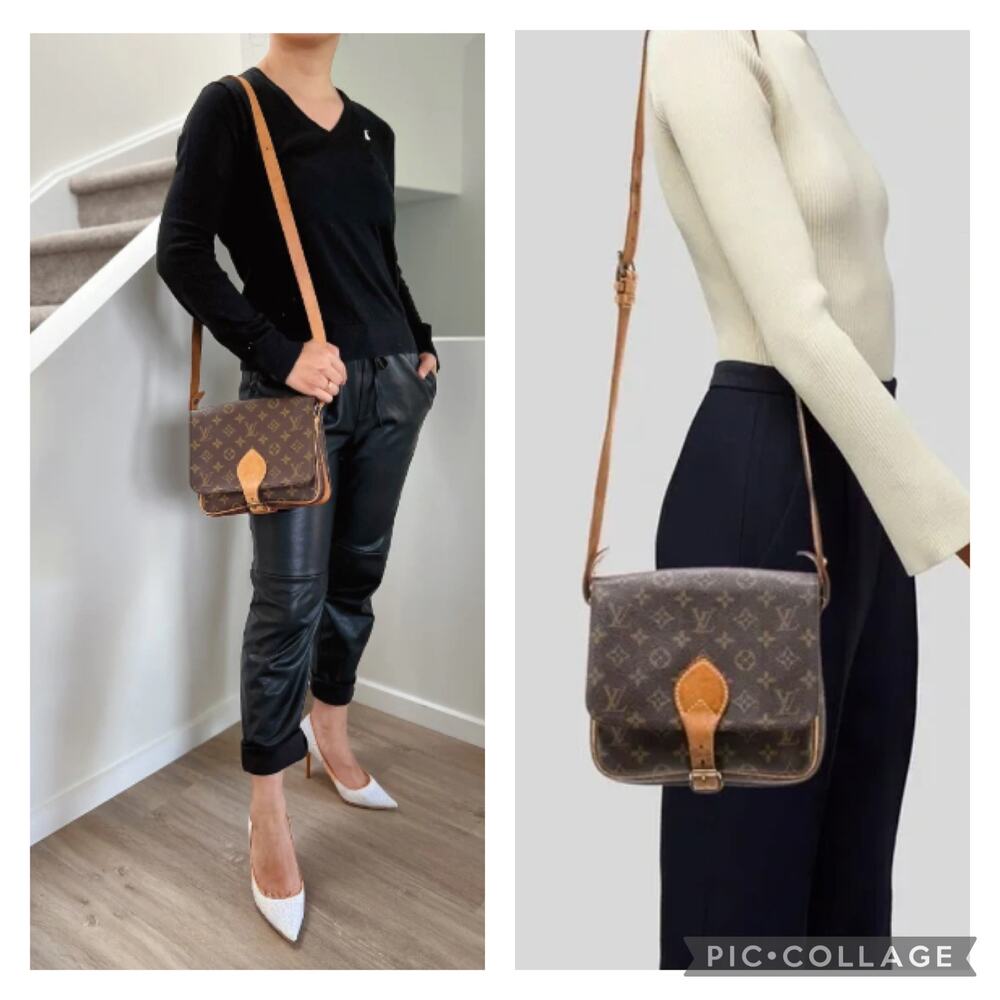 Louis Vuitton Cartouchiere MM Crossbody Bag Monogram Canvas Vintage Purse - Picture 14 of 16